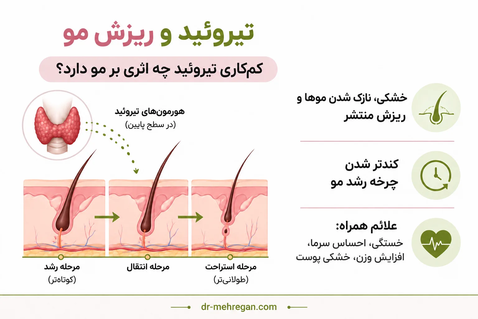 تأثیر کمکاری تیروئید بر ریزش مو